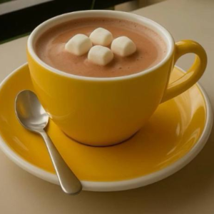 Swiss hot Chocolate topped with marshmallow